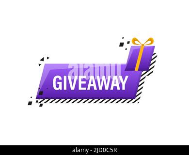 Giveaway-Logo-Vorlage für Social-Media-Beiträge oder Website-Banner. Stock Vektor