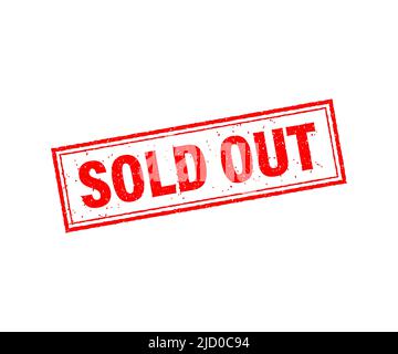 Ausverkaufte Schildervektordarstellung. Stock Vektor