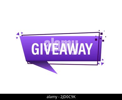 Giveaway-Logo-Vorlage für Social-Media-Beiträge oder Website-Banner. Stock Vektor