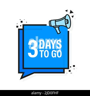 Lautsprecher. Drei Tage vor dem Megafon. Banner für Unternehmen, Marketing und Werbung. Stock Vektor