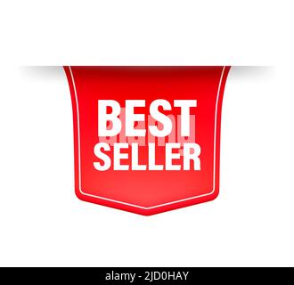 Best Seller rotes Band auf weißem Hintergrund. Vektorgrafik. Stock Vektor
