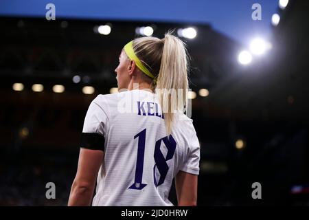 WOLVERHAMPTON, GROSSBRITANNIEN. JUN 16. Chloe Kelly aus England während des Internationalen Freundschaftsspiel zwischen England Women und Belgien in Molineux, Wolverhampton am Donnerstag, 16.. Juni 2022. (Kredit: Tom West | MI News) Kredit: MI Nachrichten & Sport /Alamy Live News Stockfoto