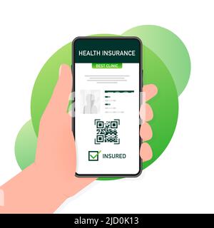 Krankenversicherung im flachen Stil. Flacher Vektor. Vektorbanner. Webbanner. Medizinische Infografik Stock Vektor