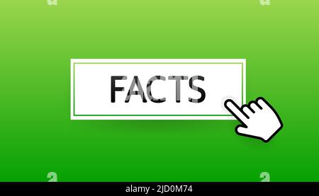 Facts grüne Taste auf weißem Hintergrund isoliert. Symbol, Logo-Illustration. Markensymbol-Vektordesign aktivieren. Charakter für das Konzept Stock Vektor