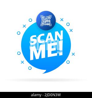 Scannen Code Smartphone auf weißem Hintergrund. Isolierter weißer Hintergrund. Barcode-Symbol. Flache Vektorgrafik Stock Vektor