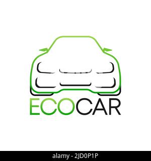 Banner mit grünem Öko-Auto. Ökologisches Konzept. Stromversorgung. Umweltfreundliches Transportkonzept. Stock Vektor