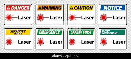 Laser Symbol Zeichen Symbol Zeichen Isolieren auf transparentem Hintergrund, Vektor-Illustration Stock Vektor