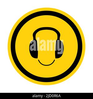 Symbol tragen Gehörschutz Schild Isolate auf weißem Hintergrund, Vektor-Illustration EPS.10 Stock Vektor
