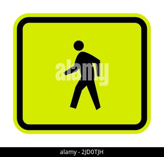 Fußgängerüberweg Symbol Zeichen Isolieren auf weißem Hintergrund, Vektor-Illustration Stock Vektor