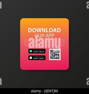 Download-Seiten. App für Mobilgeräte. Geschäftskonzept. Smartphone-Symbol mit Touchscreen Stock Vektor