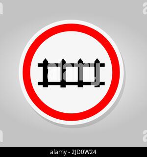 Zug Eisenbahn Verkehr Straße Schild Isolieren Auf Weißem Hintergrund, Vektor-Illustration Stock Vektor