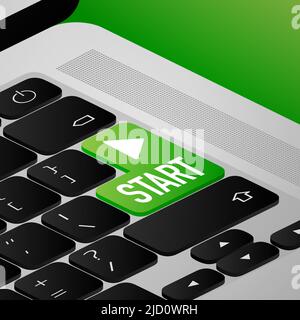 Moderner Startknopf, tolles Design für jeden Zweck. Abstraktes Cartoon-Design Stock Vektor