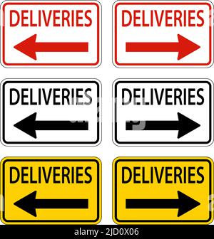 Lieferungen Pfeil Nach Links, Pfeil Nach Rechts Auf Weißem Hintergrund Stock Vektor