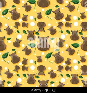 Niedliche Capybara nahtlose Muster Illustration Stock Vektor
