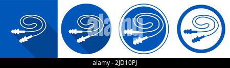 Tragen Sie Ohrenstöpsel Symbol Schild Isolate auf weißem Hintergrund, Vektor-Illustration Stock Vektor