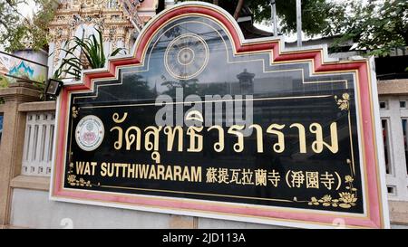 Wat Suthiwararam Charoen Krung Road, Yan Nawa, Sathon, Bangkok Thailand Stockfoto