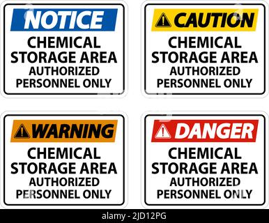 Symbolschild Für Chemikalienlager, Nur Autorisiertes Personal Stock Vektor