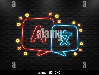 Flaches Symbol auf weißem Hintergrund übersetzen. Vektorgrafik Stock Vektor