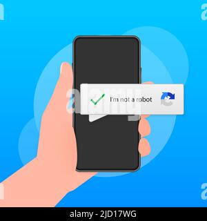 Captcha ich bin kein Roboter-Vektor-Computer-Code. Vektorgrafik. Stock Vektor