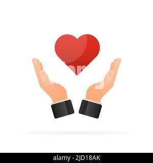 Flach wie mit der Hand für Marketing-Design. Symbol für das Design mobiler Apps. Mobiles Internet, soziale Medien Stock Vektor