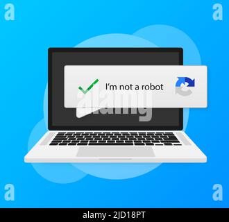 Captcha ich bin kein Roboter-Vektor-Computer-Code. Vektorgrafik. Stock Vektor