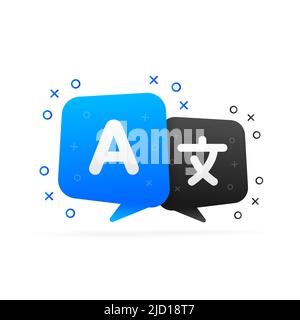 Flaches Symbol auf weißem Hintergrund übersetzen. Vektorgrafik Stock Vektor