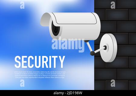 Sicherheitsvideo, tolles Design für jeden Zweck. Isometrische Vektordarstellung. Sicherheitsschutzkonzept Stock Vektor