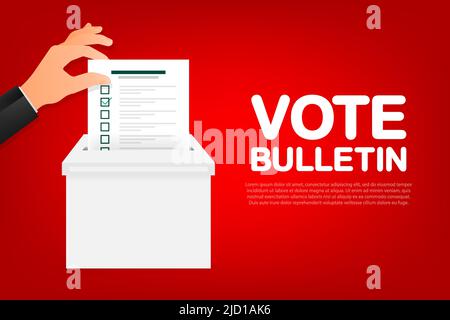 Checkliste oder Abstimmungsbulletin in der Hand. Vektorgrafik Stock Vektor