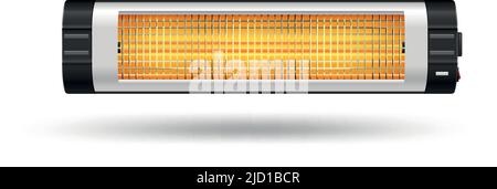 Realistische Zusammensetzung der Infrarotheizung mit isoliertem Bild des Heizkopfes mit Schatten auf leerem Hintergrund Vektordarstellung Stock Vektor