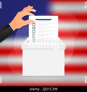 Checkliste oder Abstimmungsbulletin in der Hand. Vektorgrafik Stock Vektor