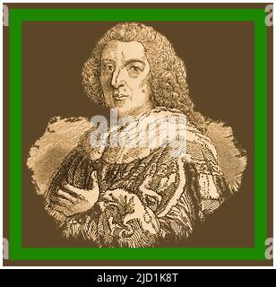 Ein frühes Porträt von William Pitt, Earl of Chatham (1708 – 1778), britischer Politiker, Abgeordneter und Premierminister, Lord Privy Seal, Staatssekretär für das Südstaatssekretariat, forces Paymaster . Auch bekannt als Pitt der Ältere. Stockfoto