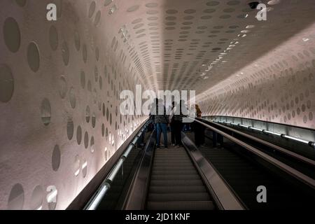 Rolltreppe, Elbphilharmonie, HafenCity, Platz der Deutschen Einheit, Hamburg, Deutschland Stockfoto