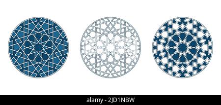 Persische geometrische Mosaikrahmen für Dankeskarte Stock Vektor