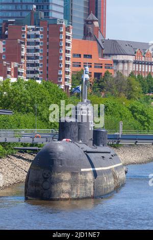 Museum U-Boot U-434 im Hafen, St. Pauli, Hamburg, Deutschland Stockfoto