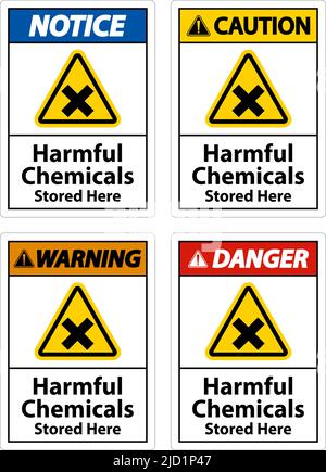 Hier Gespeicherte Schädliche Chemikalien Auf Weißem Hintergrund Stock Vektor
