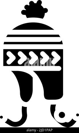 Kinder Hut Glyphe Symbol Vektor Illustration Stock Vektor