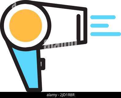 Symbol für Haartrockner. Symbol für Luftblase Stock Vektor