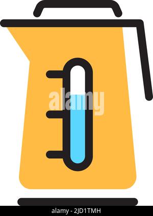 Elektrischer Wasserkocher. Symbol für die Farbe der Teekannen mit kochendem Wasser Stock Vektor