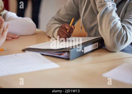 Student-Notizen in der Klasse Stockfoto