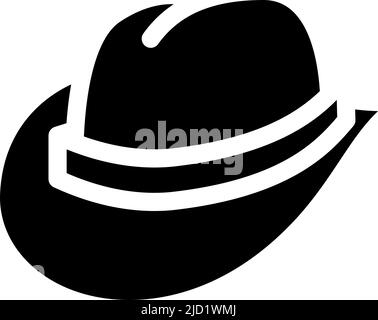 Cowboy Hut Glyphe Symbol Vektor Illustration Stock Vektor