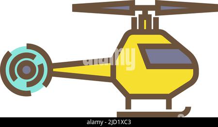 Symbol für die farbige Linie des Hubschraubers. Symbol für fliegenden Transport Stock Vektor