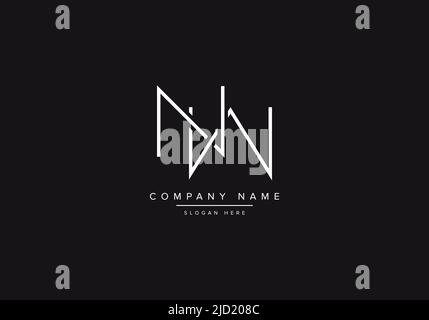 NW, abstraktes Monogramm Vektor Logo Design, Initial Logo, Line Art, Logo, Vektor, alphabet-Logo, Alphabet-Vektor, Stock Vektor