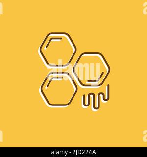 Honey Company Logo. Wabenmuster. Vorlage für geometrisches lineares Logo Stock Vektor