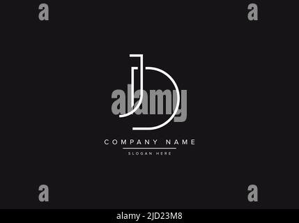 JD, abstraktes Monogramm Vektor Logo Design, Initial Logo, Line Art, Logo, Vektor, alphabet-Logo, Alphabet-Vektor, Stock Vektor
