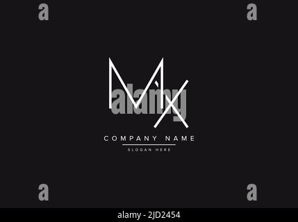 MX Line Art Logo, abstrakte Monogramm Buchstaben Logo Vektor Illustration Stock Vektor