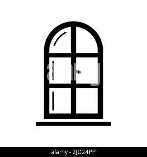 Windows-Symbol, Glyphen-Stil. Runde Fensterrahmen Stock Vektor