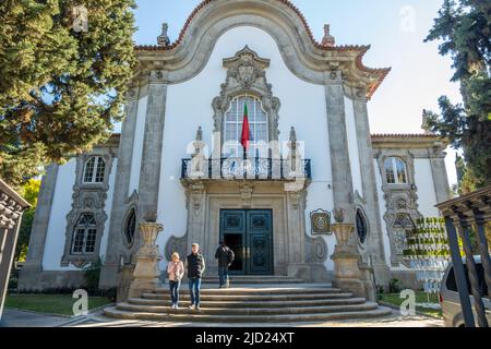 Die Fassade des portugiesischen Konsulats in Sevilla Spanien Gebäude Außenansicht auf der Avenida del Cid, Sevilla, Spanien. Stockfoto