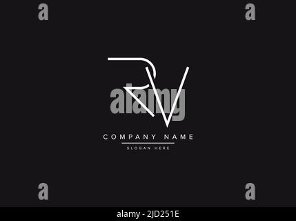 RV Linie Kunst Logo, abstrakte Monogramm Buchstaben Logo Vektor Illustration Stock Vektor