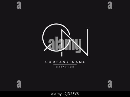 QN-Linienkunst-Logo, abstrakte Monogramm Buchstaben Logo Vektor-Illustration Stock Vektor