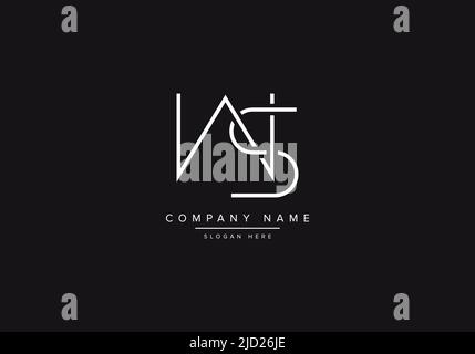 WS-Linienkunst-Logo, abstraktes Monogramm Buchstaben-Logo Vektor-Illustration Stock Vektor